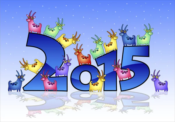 Mutlu yeni yıl 2015 kartı ile keçi