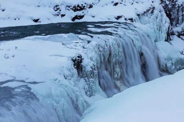 Зимний вид на водопады Gullfoss, Исландия — стоковое фото