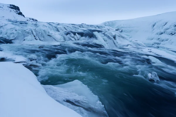 Vue d'hiver sur les chutes du Gullfoss, Islande — Photo