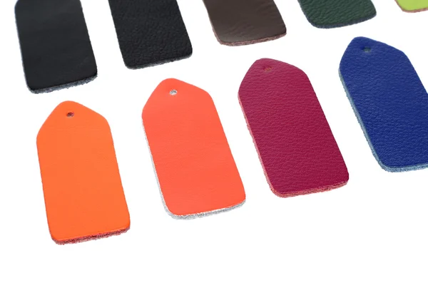 Multi-colored samples of leather — Stock Photo, Image