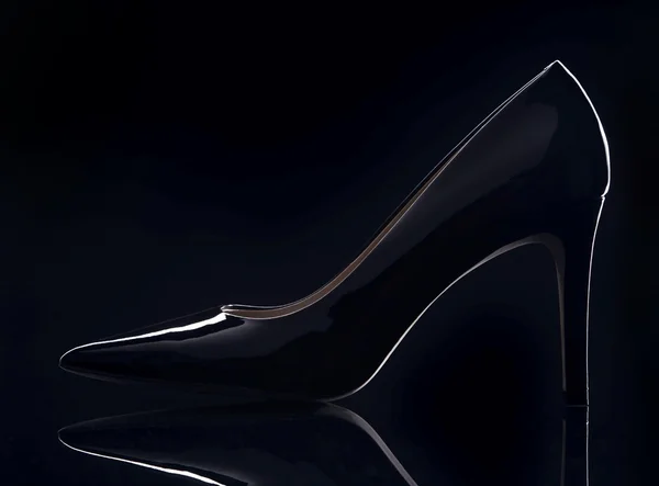 Black patent women 's Shoe — стоковое фото