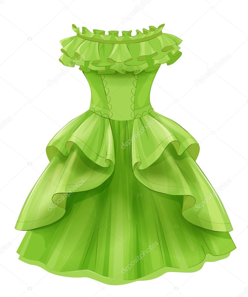 Vintage green yellow dress — Stock Vector © sannare #112271208