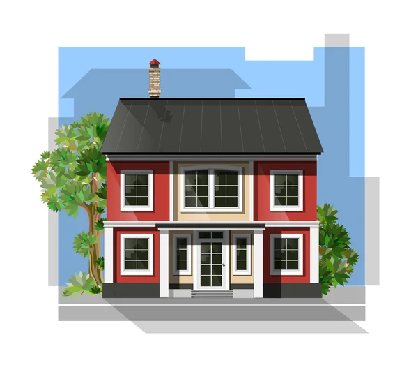 Vector illustration of  cool detailed family  house.  Private re — Stock Vector