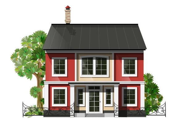 Vector illustration of  cool detailed family  house.  Private re — Stock Vector