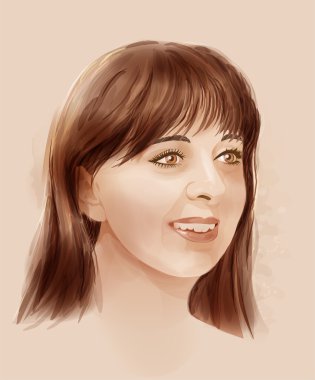 gerçekçi güzel kızıl saçlı genç kız portresi