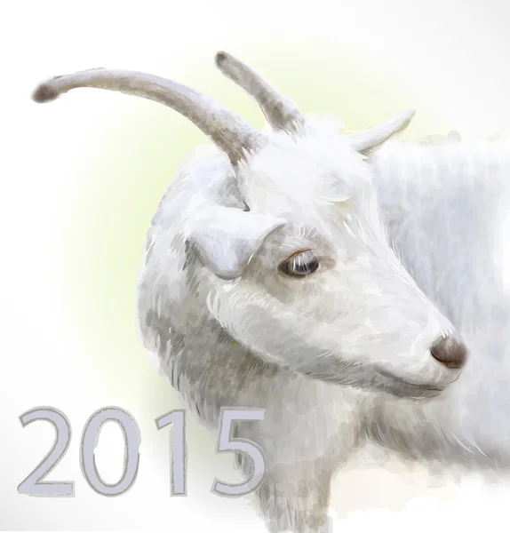 Goat is  the symbol of 2015 — Stock Vector