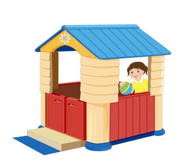 Playground for children. Illustration of toy house — Stock Vector