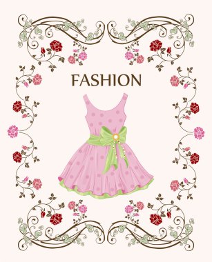 pembe elbise Vintage etiketle