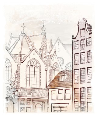 Amsterdam Vintage serbest el çizimi