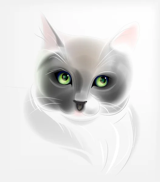 Retrato del gato. Estilo acuarela . — Vector de stock