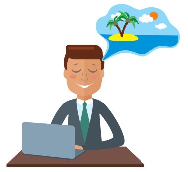 Tatil hakkında düşünme işadamı