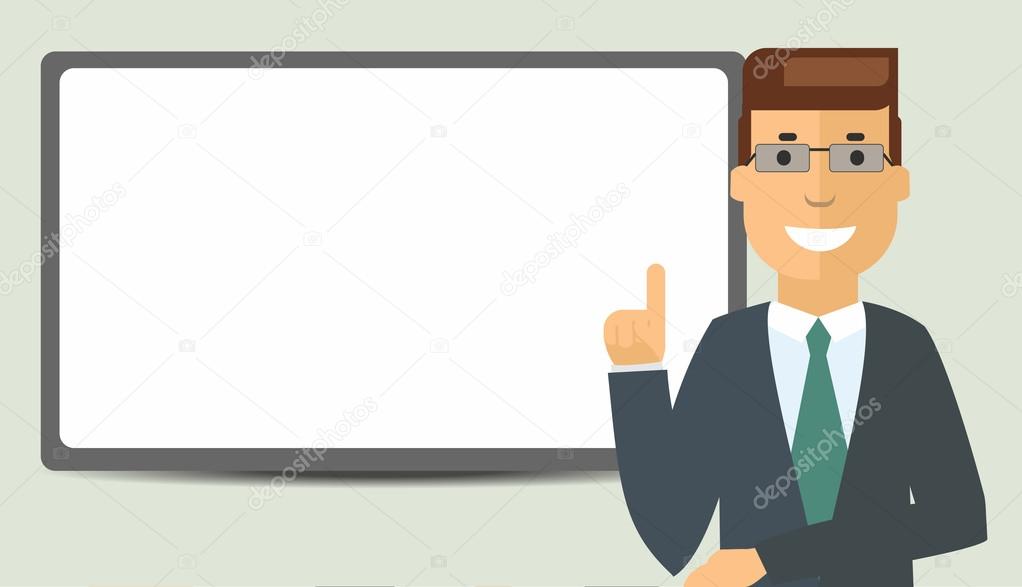 Cartoon Businessman with board Stock Vector Image by ©itmuryn #102309608