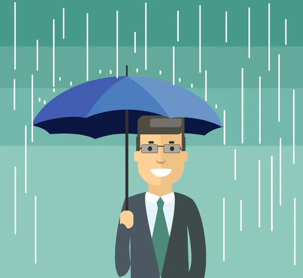Férfi esernyővel — Stock Vector