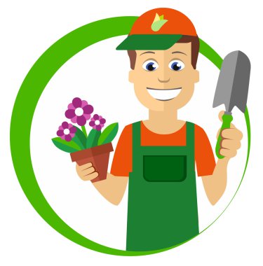 Düz Çiçekçi Çiçek ile potu ile