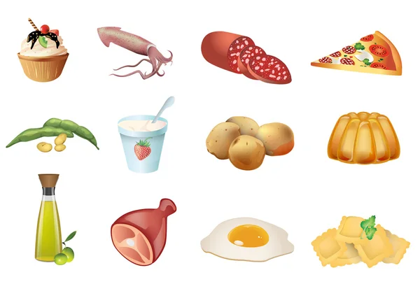 Jeu d'icônes alimentaires, illustration vectorielle — Image vectorielle
