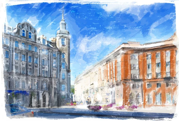 Şehir sokak gösterimi. 