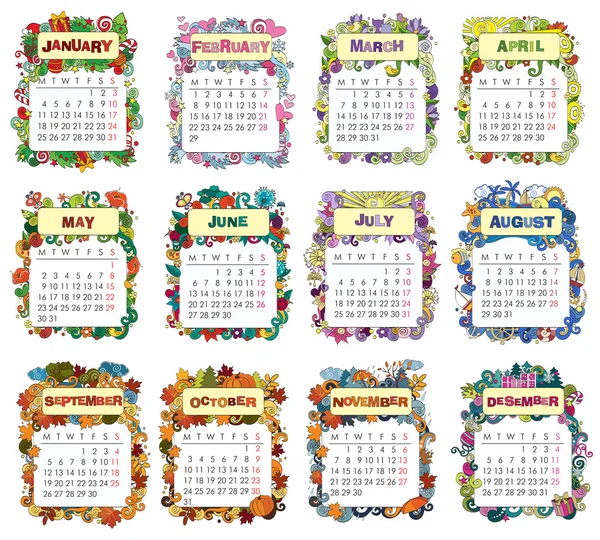 Calendario de 2016 — Vector de stock