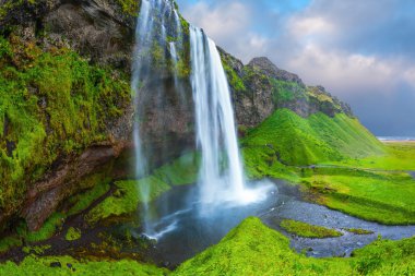 Seljalandsfoss waterfall in Iceland clipart