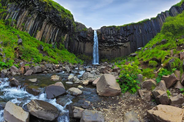 Magnificent waterfall Svartifoss — Stock Photo, Image