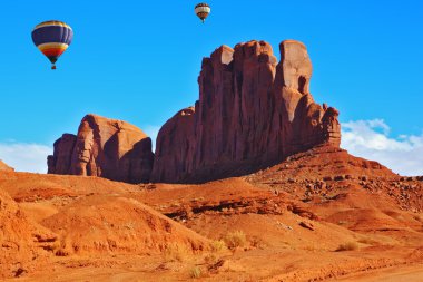 High in the clouds flying balloons