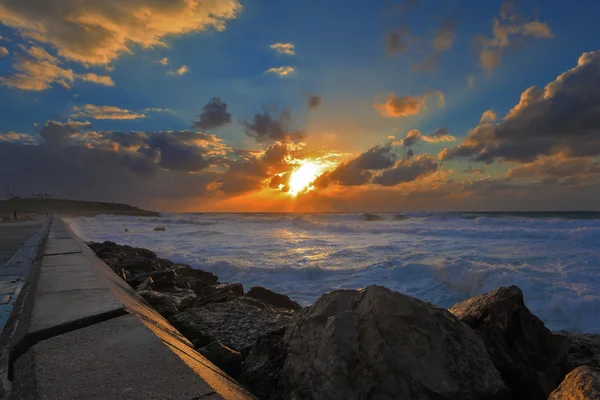 Tramonto a Tel Aviv, Israele — Foto Stock