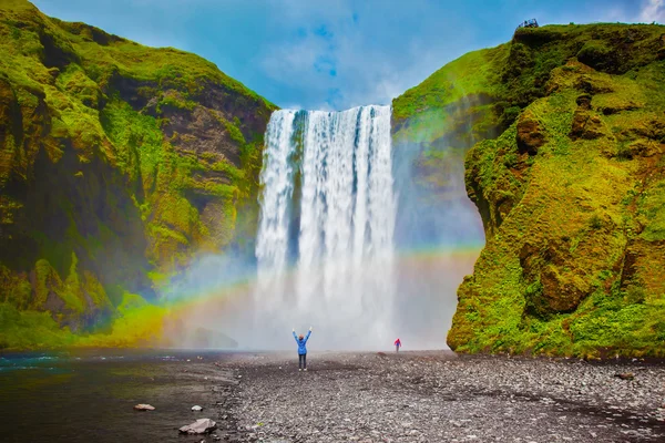 Grand waterfall in Iceland - Skogafoss — Stock Photo, Image