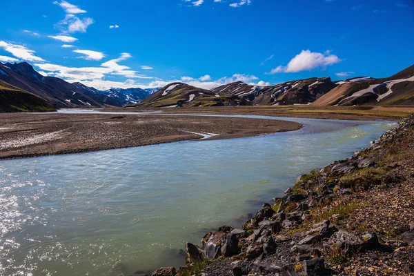 Údolí v parku Landmannalaugar — Stock fotografie