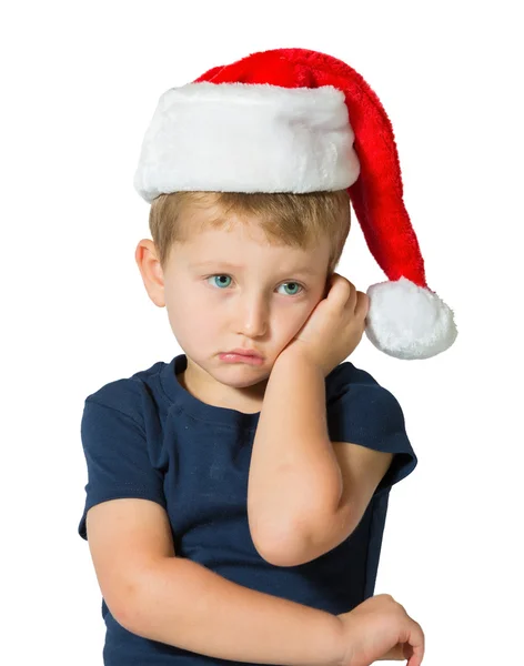 Chłopiec w Czerwonym Kapturku Świętego Mikołaja — Zdjęcie stockowe