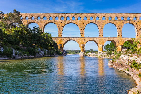 Aqueduct of Pont du Gard in Europe