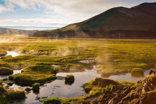 Nascer do sol Parque Landmannalaugar — Fotografia de Stock