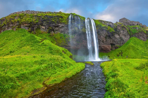 Krásný vodopád Seljalandsfoss Royalty Free Stock Obrázky