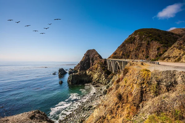 Puente - viaducto a lo largo de la costa del Pacífico — Foto de Stock