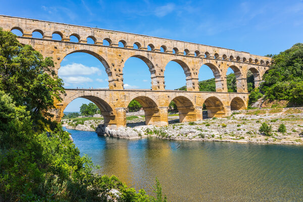 Aqueduct of Pont du Gard in Europe