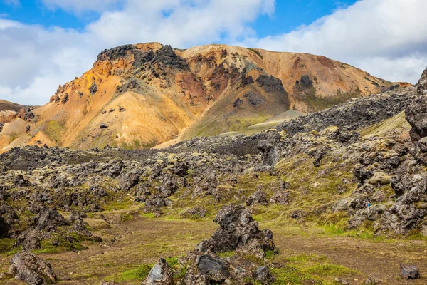 Valles con lava volcánica Parque Nacional Lanmannalaugar —  Fotos de Stock