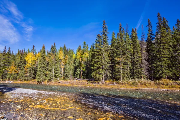 Dia ensolarado de outono nas Montanhas Rochosas Canadenses — Fotografia de Stock