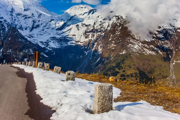 Grossglockner Estrada Turística Famosa Estrada Panorâmica Áustria Atravessa Hohe Tower — Fotografia de Stock