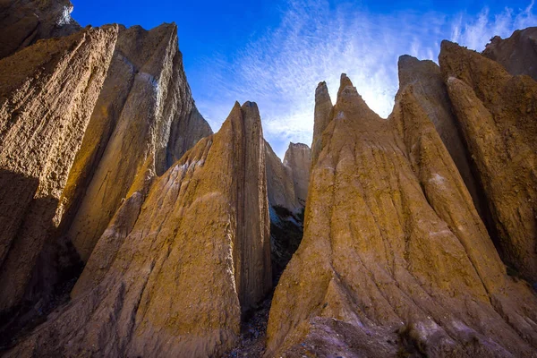 Pôr Sol Argila Colossal Picos Outliers Argila Cliffs Separados Por — Fotografia de Stock