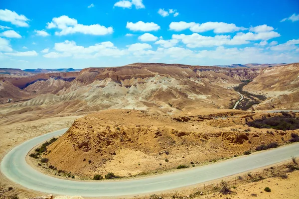 Magnífico Desfiladeiro Ein Avdat Mais Bonito Deserto Negev Vista Aérea — Fotografia de Stock