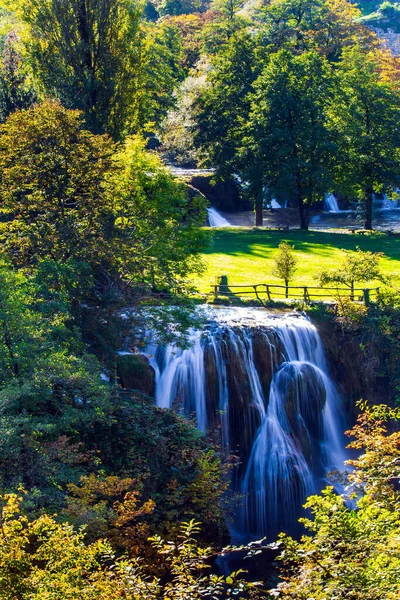 Reise Nach Kroatien Die Kroatische Stadt Slunj Kaskade Von Wasserfällen — Stockfoto