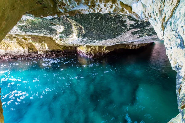 Israel Karst Cave Rosh Nikra Shores Mediterranean Sea Color Sea — Stock Photo, Image