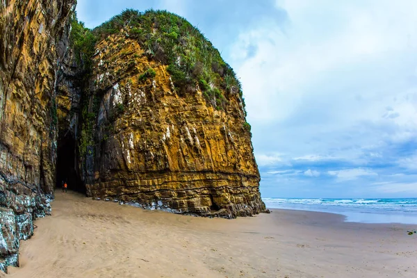 Fantastiska Nya Zeeland Sydöns Pittoreska Kust Stilla Havet Kustgrottorna Öppnas — Stockfoto