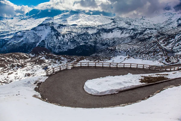 Curva Pavimentada Pedra Íngreme Grossglockner Alpine Road Famosa Estrada Áustria — Fotografia de Stock