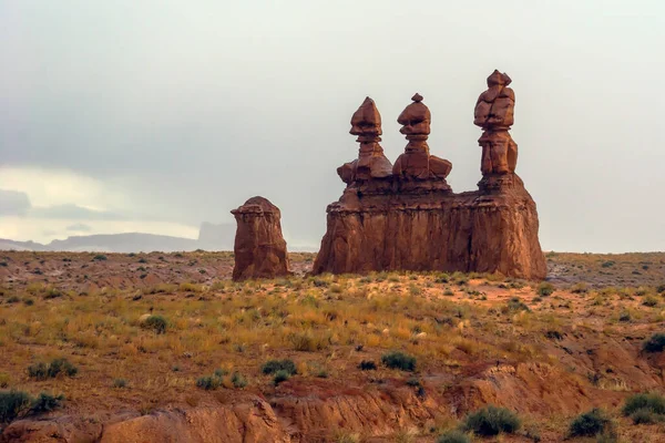 Hoodoo Geological Formations Original Red Brown Sandstone Formations Resulting Erosion — Stock Photo, Image