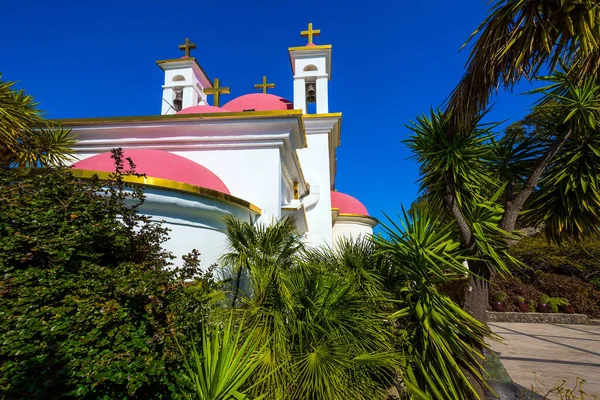 Capernaum Tiberias湖 以色列 礼拜和朝圣的地方 十二使徒修道院 Monastery Holy Twelve Apostles 是耶路撒冷东正教的修道院 — 图库照片