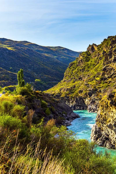 Scenic Spots New Zealand Magnificent Mountainous Rapid River Melted Glacial — Stock Photo, Image