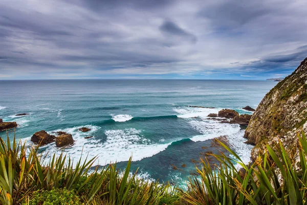 South Island Nova Zelândia Pitoresca Costa Oceano Pacífico Perto Cabo — Fotografia de Stock