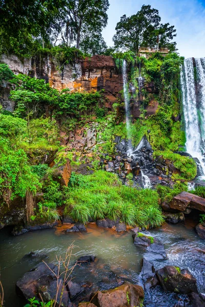 Thin Stream One Many Waterfalls Concept Extreme Ecological Tourism Argentina — Stock Photo, Image