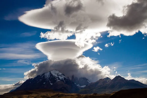 Neuvěřitelné Mraky Jižní Polokoule Nádherný Park Torres Del Paine Patagonie — Stock fotografie