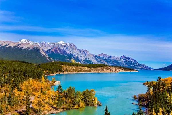 Vale Montanha Nas Montanhas Rochosas Canadá Margens Pitorescas Abraham Lake — Fotografia de Stock