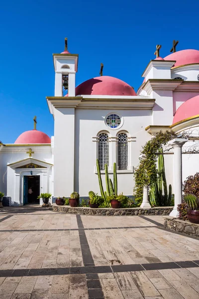 Local Adoração Peregrinação Mosteiro Dos Santos Doze Apóstolos Israel Cafarnaum — Fotografia de Stock